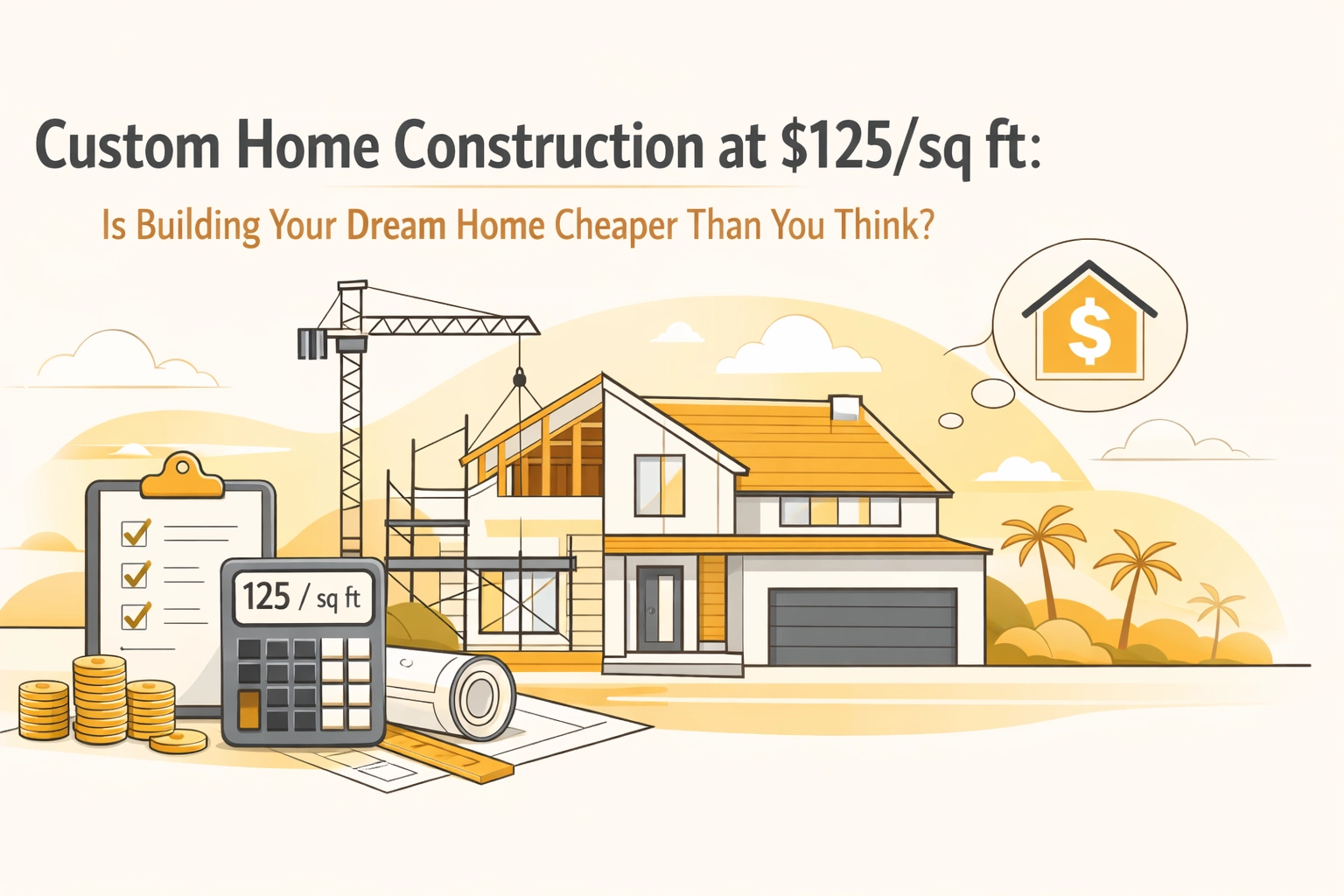 Custom Home Construction at $125/sq ft: Is Building Your Dream Home Cheaper Than You Think?